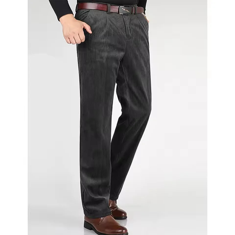 Men’s Slim‑Fit Corduroy Double‑Breasted Suit Set