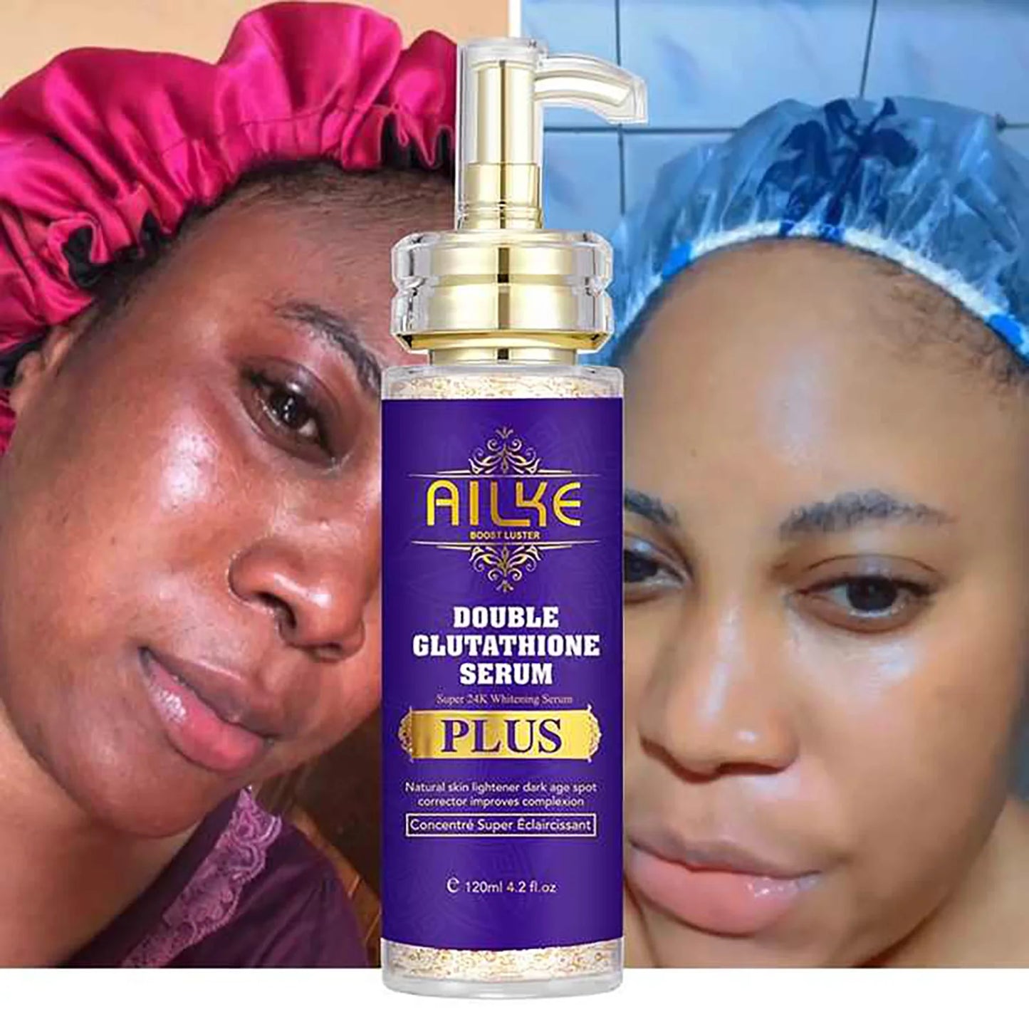 AILKE Glutathione PLUS Whitening Skin Care Set, Advanced Lightening Lotion, Moisturizes, Softens, Bleaching Kit for Men, Women