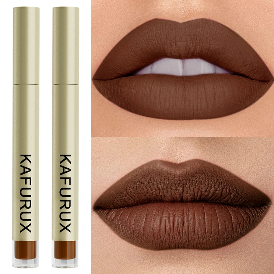 20 colors sexy long lasting velvet matte lip gloss liquid lipstick lip makeup red pink brown nonstick cup waterproof lip glaze