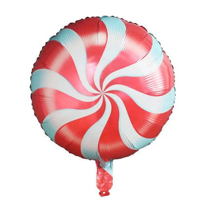 10pcs 18" Lollipop Swirl Foil Balloons – Candy Themed Round  Balloons for Birthday Party, Baby Shower, Carnival, Holiday Decor