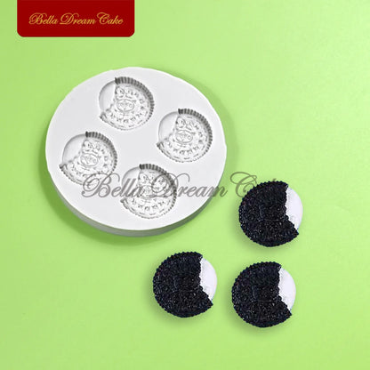 3D Mini Cream‑Filled Cookie Silicone Mold – Biscuit, Fondant & Chocolate DIY Baking Tool