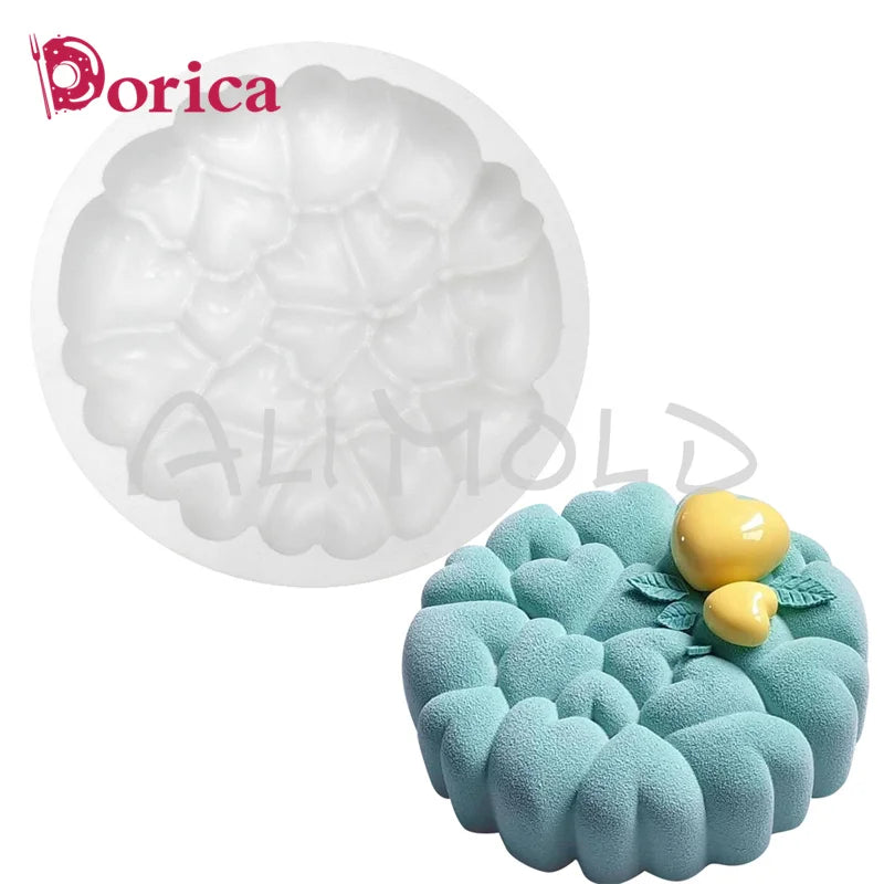 Valentines Heart Silicone Molds Pudding Chocolate Mousse Cake Mould Pastry Baking Pan Cake Decorating Tools Bakeware Accessories
