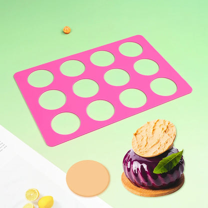 Round Silicone Chablon Mold – Cheese, Chocolate & Cookie Stencil Mat for Cake Decorating