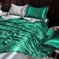 Luxury Ice Silk Bedding Set Satin Silky Duvet Cover Set With Pillowcase High-end Home Textiles Solid Color Bed Cover Sets