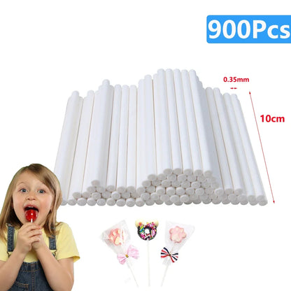 20-1500Pcs Paper Lollipop Sticks Solid Core White for Party Dining Chocolate Sugar Candy Lolly Pop Sucker sticks Cake Pop Stick