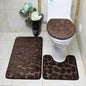 Set of 3 Bathroom Bath Mat Set  Soft Non Slip or 2PCS Cobblestone Absorbent Bathroom Mat Rug Carpets and Toilet Lid