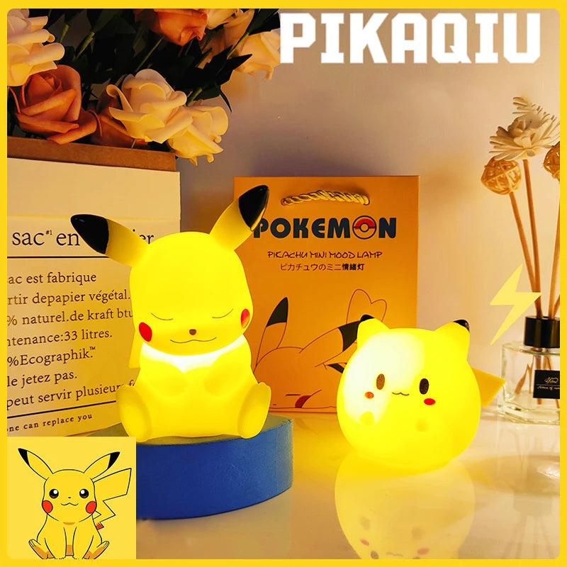 Pokemon Pikachu Night Light Glowing Anime Figures Toy Bedside Led Lamp Gengar Kawaii Children Christmas Gift Halloween Girl Boy