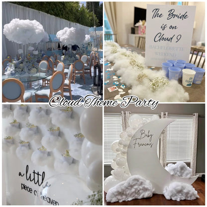 500-1500g PP Cotton Artificial Cloud Wedding Table Centerpiece Birthday Baby Shower Decor Props, No fluorescence, 64MM 7 Dtex