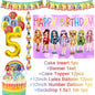 Cartoon Rainbow Doll High School Theme Background Birthday Party Decoration Supplies Disposable Cup Cutlery Balloon Baby Gift