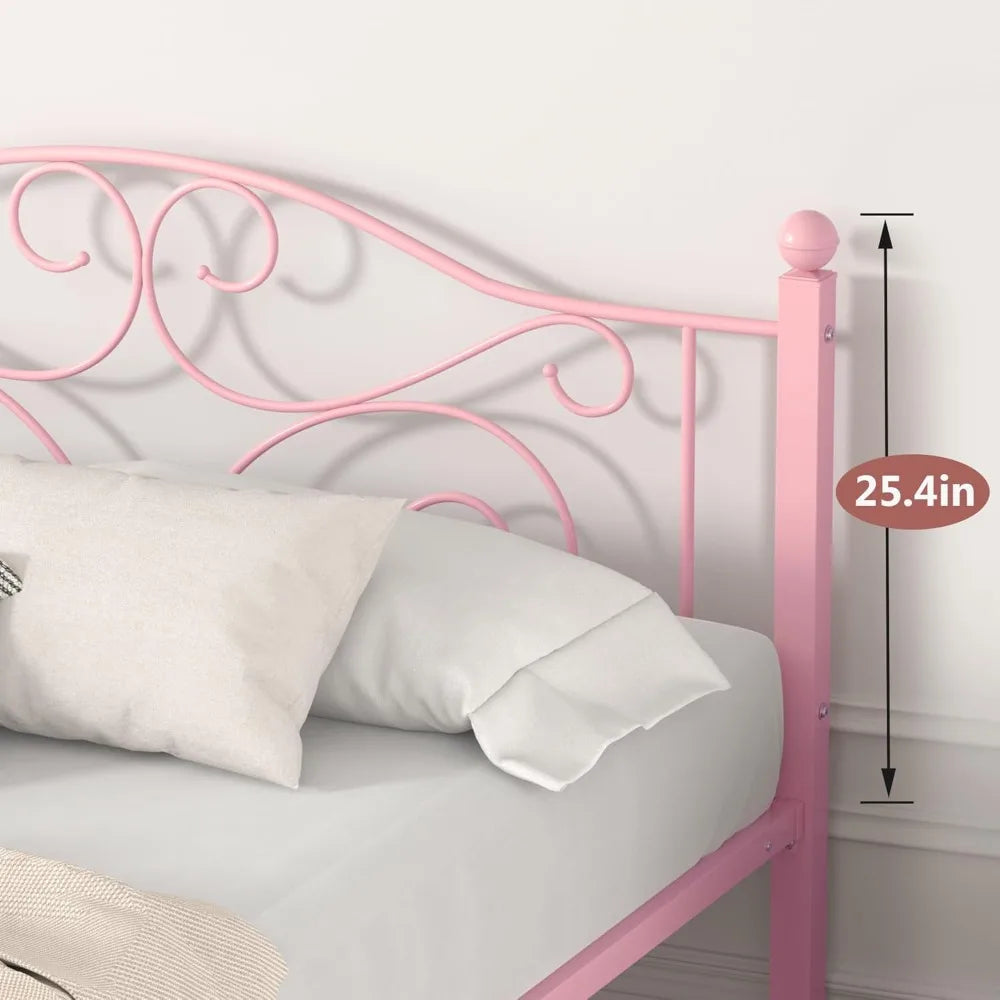 Queen Size Metal Bed Frame – Heavy‑Duty Platform with Slat Support, No Box Spring Needed