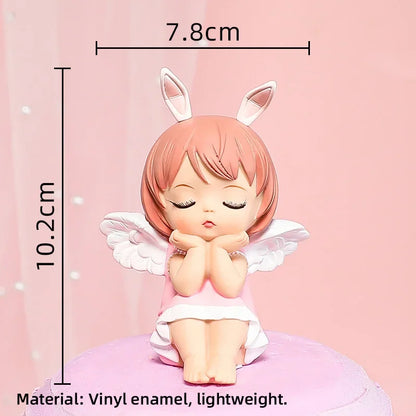 Angel Wing Princess Cake Topper – Fairy Ballet Dance Girl Decor for 1st Birthday, Gender Reveal & Baby Shower