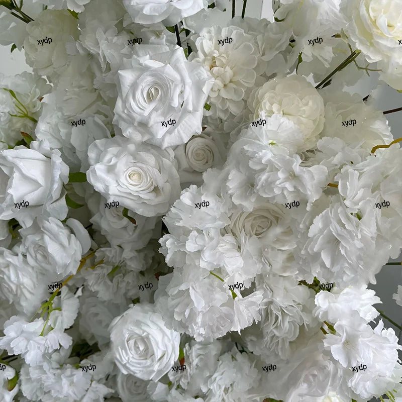 5D Cherry blossom flower arrangement Rose Flowers Row Wedding Backdrop Arch KT Board Decor Sofa Table Runner Banquet Event Props