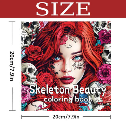 Adult Picture Book: Skeleton Colouring Book Unique Skull Designs for Colored Pencil Practice and Creative Expression