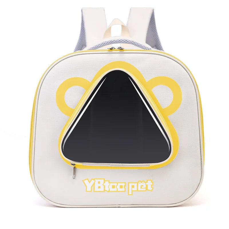 Cat backpack, outing schoolbag, double-shoulder pet bag, cat for travel, dog and cat supplies, transparent large-capacity portab