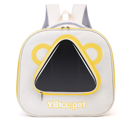 Cat backpack, outing schoolbag, double-shoulder pet bag, cat for travel, dog and cat supplies, transparent large-capacity portab