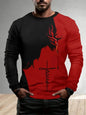 Fashion Trend Men's Crew-neck Long Sleeves Cross 3D Printed Men's Casual Pullover T-shirt Casual All-match Men's Top S-5XL
