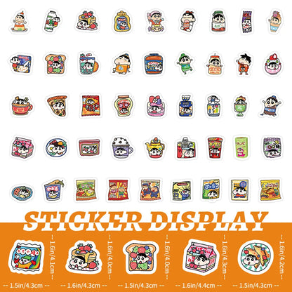103pcs New Style Crayon Shin-chan Personalized Creative DIY Handbook Stickers Mobile Phone Skateboard Decoration Stickers