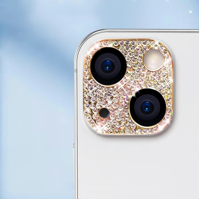Bling Diamond Camera Lens Protector for iPhone – Glitter Metal Case for iPhone 11/12/13/14/15/16 & Pro Max Models