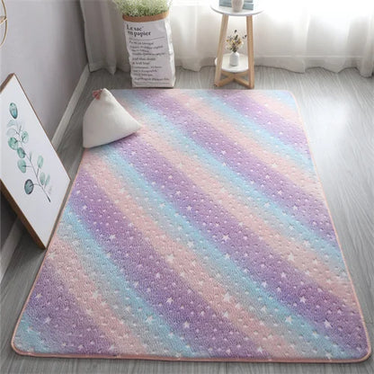 Multicolour Stars Pattern Glow in The Dark Area Rug Horse Area Rug Living Room Carpet Luminous Area Rug Indoor Rugs for Children