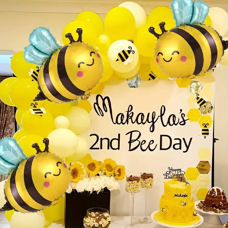 7‑Piece Bee & Daisy Foil Balloon Set for Spring Parties