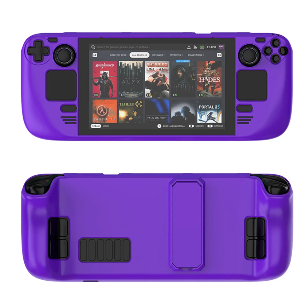 For STEAM DECK Game Console Cover Shell with Bracket Shockproof Protection Case Frame Protector Stand Non-slip Cover Game Parts