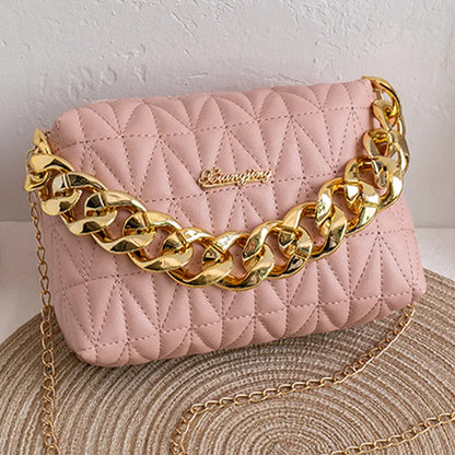 Women's Fashion Chain Embroidered Shoulder Bag
