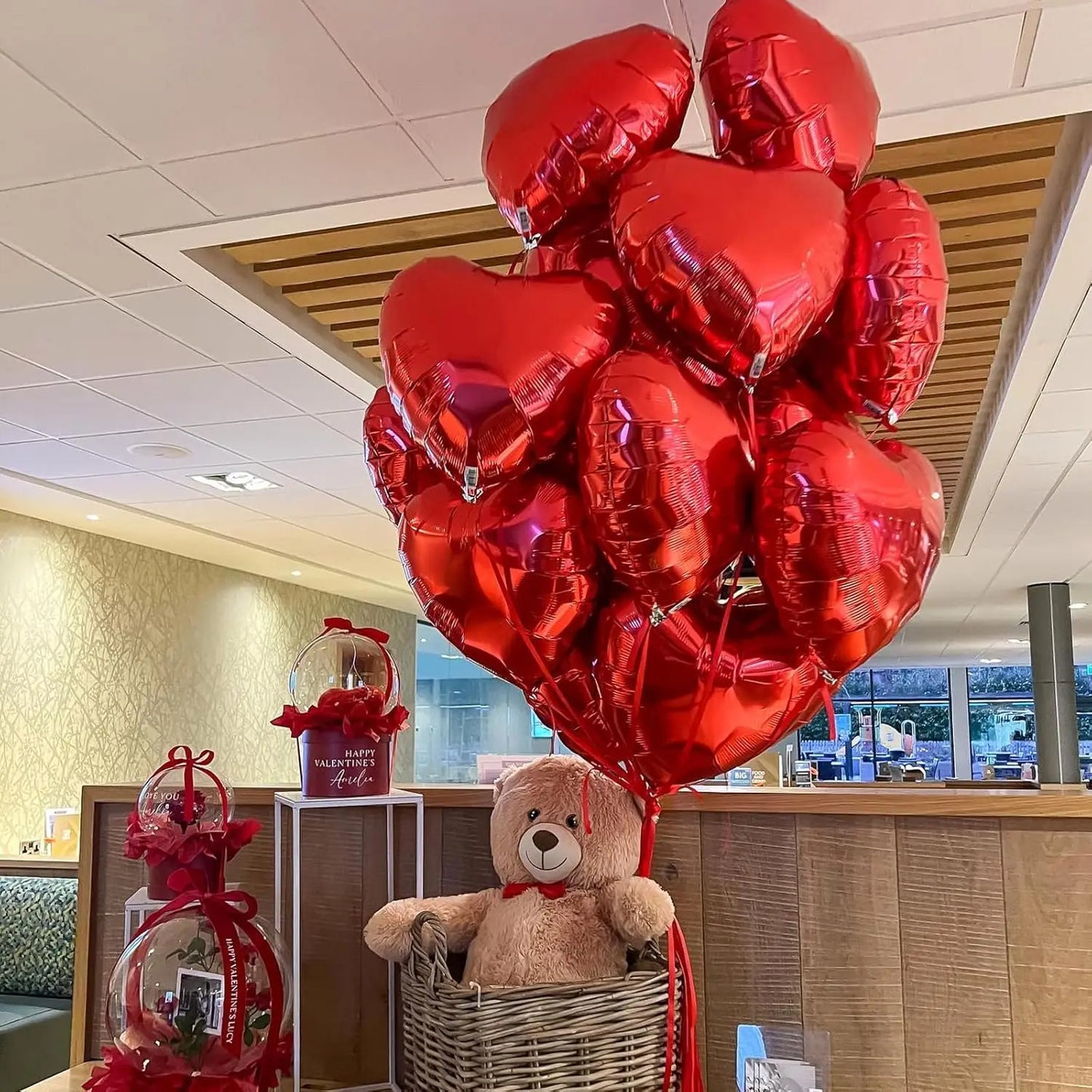 Heart-shaped Balloons 63inch Giant Foil Balloon Bright Pink Red Romantic Wedding Night Valentine's Day Anniversary Party Decor