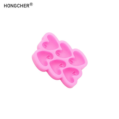 Heart-Shaped Silicone Mold DIY Hair Clip & Hair Band Resin Accessories Drip Mold Chocolate Cake Dessert Decoration Mold