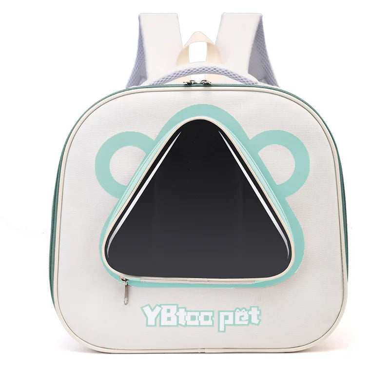 Cat backpack, outing schoolbag, double-shoulder pet bag, cat for travel, dog and cat supplies, transparent large-capacity portab