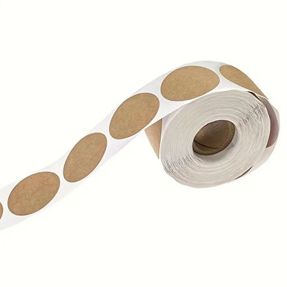 500pcs/roll Kraft Round Self-adhesive Label Paper Blank Labels for DIY Custom Classification Stickers Envelope Sealing Accessory