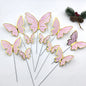 Purple Pink Butterfly Cake Decoration Happy Birthday Cake Topper Wedding Birthday Party Dessert Baking Decoration