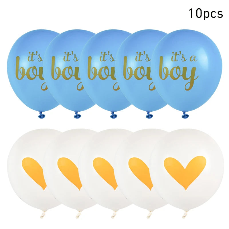 10pcs Oh Baby Printed Latex Balloons It is A Boy Girl Balloon Birthday Party Baby Shower Decoration Boy Girl Gender Reveal decor