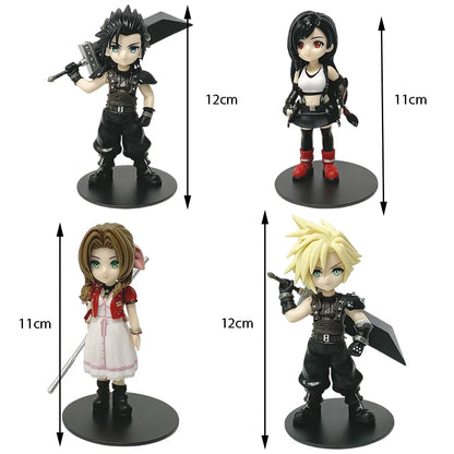 11-12cm Anime Cloud Strife Tifa Lockhart Aerith Gainsborough Zack·Fair Figure Model PVC Toy Desktop Collection Accessories Gift