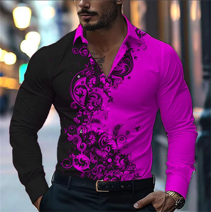 Men’s Casual Long Sleeve Button‑Up
