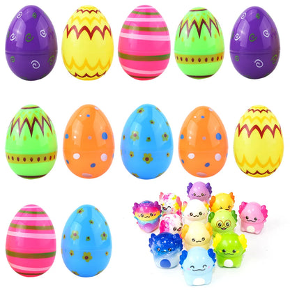 122-12PCS Easter Basket Stuffers with Stress Relief Toys Surprise Easter Eggs for Easter Egg Hunt Easter Party Favors Easter Egg