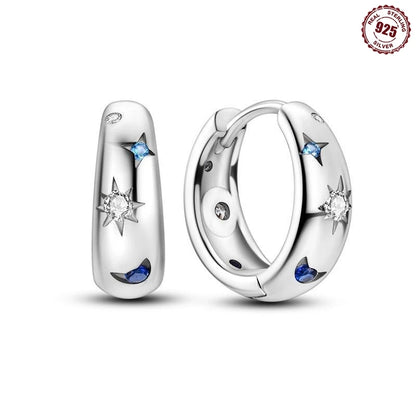 925 Sterling Silver Hoop Earrings Simple Sleeping Cat Earrings For Engagement Wedding Party Birthday Jewelry Gift