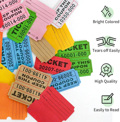 L LIKED Raffle Tickets Double Rolls 1000 per Roll 50/50 Raffle Tickets for Events, Entry, Class Reward, Prizes