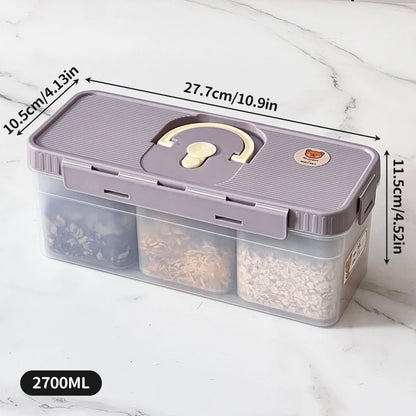Plastic Divided Meat Food Storage Box Large Capacity Refrigerator Frozen Fresh-keeping Box Kitchen Sealed Storage Container
