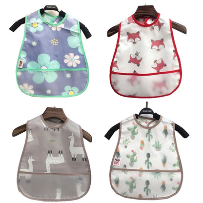 Adjustable Baby Bibs Waterproof Pocket Lunch Feeding Bibs