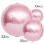 3pcs 4D Round Balloons Metallic Rose Gold Silver Foil Balloons Party Decorations for Birthday Wedding Gender Reveal Photo Props