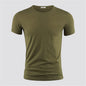 Men's Pure Color V Collar Short Sleeved T-Shirt