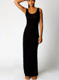 Sexy Solid Color Slim Bodycon Long Maxi Dress Women Elegant Sleeveless Skinny Dress Club Party Vestidos
