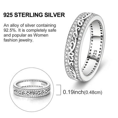 Rings Original 925 Sterling Silver Rings Simple Zircon Heart Ring For Wedding Valentine's Day Women Ring Jewelry Gift
