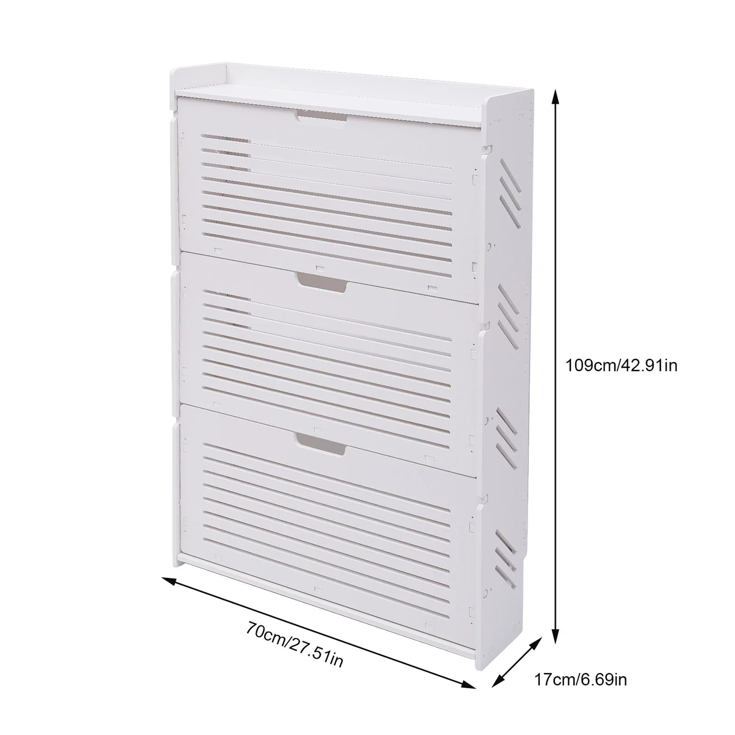 3-Layer Minimalist Design Entrance Shoe Rack Saves Space Living Room Furniture Shoe Cabinet (70 * 17 * 109)