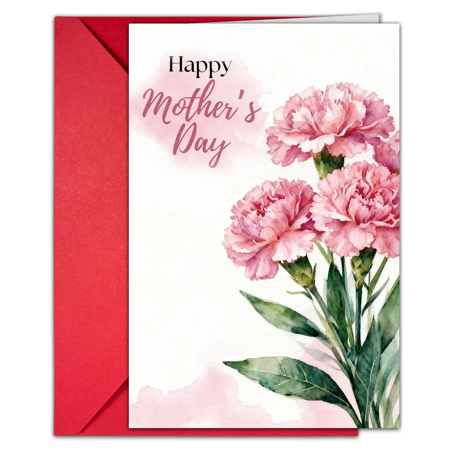 Mother’s Day Floral Greeting Card – Romantic Bouquet Thank‑You Card with Envelope