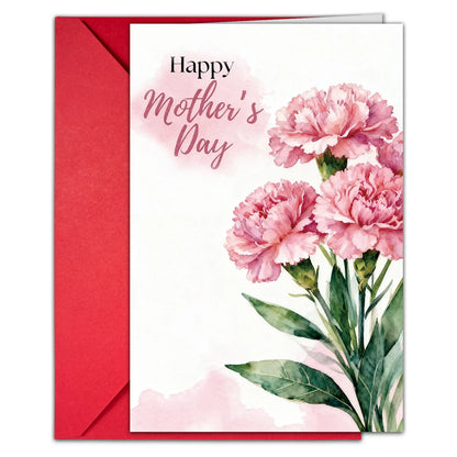Mother’s Day Floral Greeting Card – Romantic Bouquet Thank‑You Card with Envelope