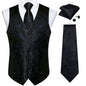 Luxury Paisley Men's Suit Vest Tuxedo Waistcoat Necktie Handkerchief Cufflink Sleeveless Jacket Vest