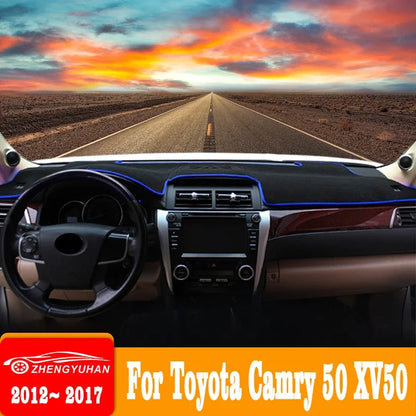 For Toyota Camry 50 XV50 2012~2017 Car Center Console Dashboard Cover Kit Sun Shade Anti-UV Pad Sun-proof Carpet Mat Accessories