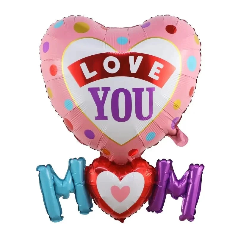 1pc Mother's Day Decorations Balloons I Love You Mom Dad Happy Father's Day Aluminum Film Balloons Mothers Gifts Supplies Globos