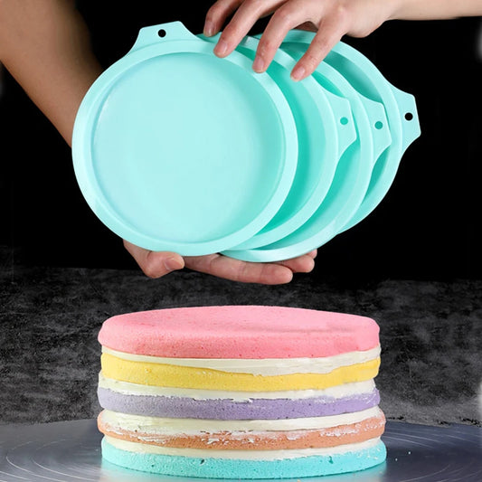 1pc/4pcs Round Silicone Cake Pan Set – Non‑Stick Rainbow Baking Molds for Pizza & Pancakes